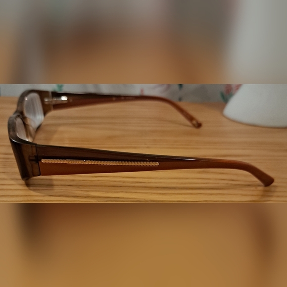 EUC Furla Virgine Brown & Maroon Reading Eyeglass Glasses Frames w/ Gold Tone - Picture 2 of 7